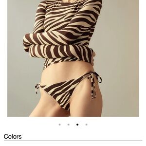 Cynthia Rowley Zebra Print Bikini - Brown and Cream 3 pieces includes Rashguard